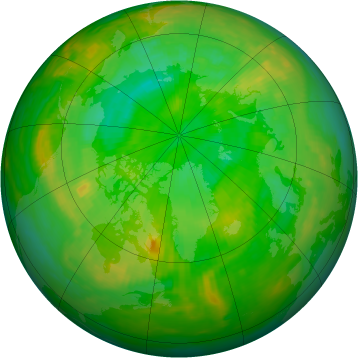 Arctic ozone map for 19 July 1982